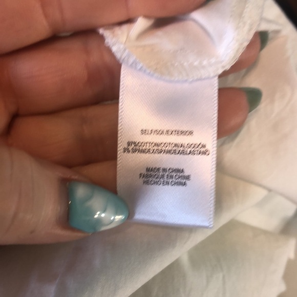 WAYF Dress Lace-Up Back Puff Sleeves Babydoll Mini White Cotton Size Small - Picture 10 of 12